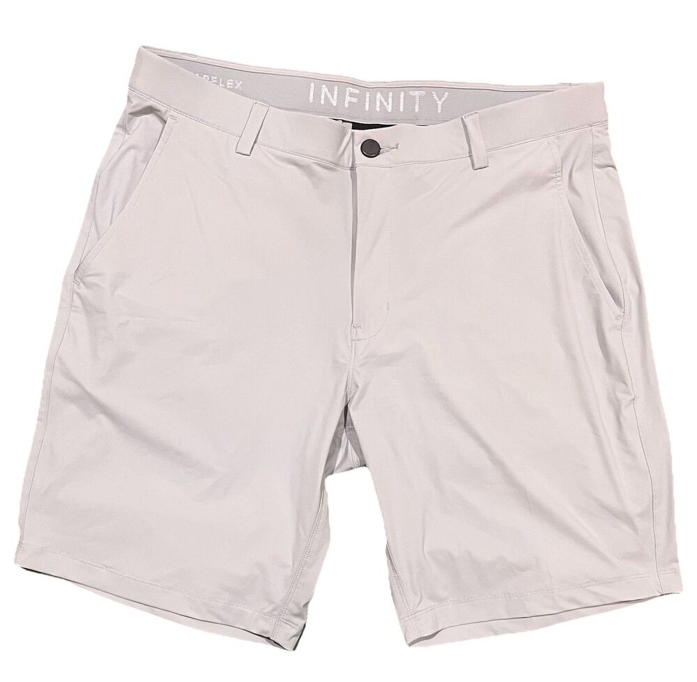 NWOT Infinity Linearflex Men’s Performance Short 34 Lt Gray 8.5” Nylon Spandex